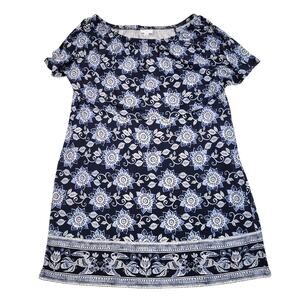 J Jill Tiered Off Shoulder Dress XL Blue